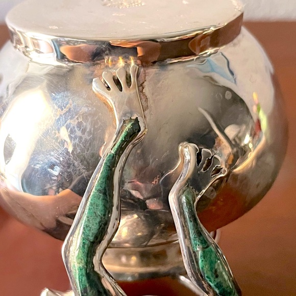 💚Emilia Castillo Ltd Ed. Mexico Semi Precious Sterling Silver Frog Creamer💚 - Picture 8 of 11